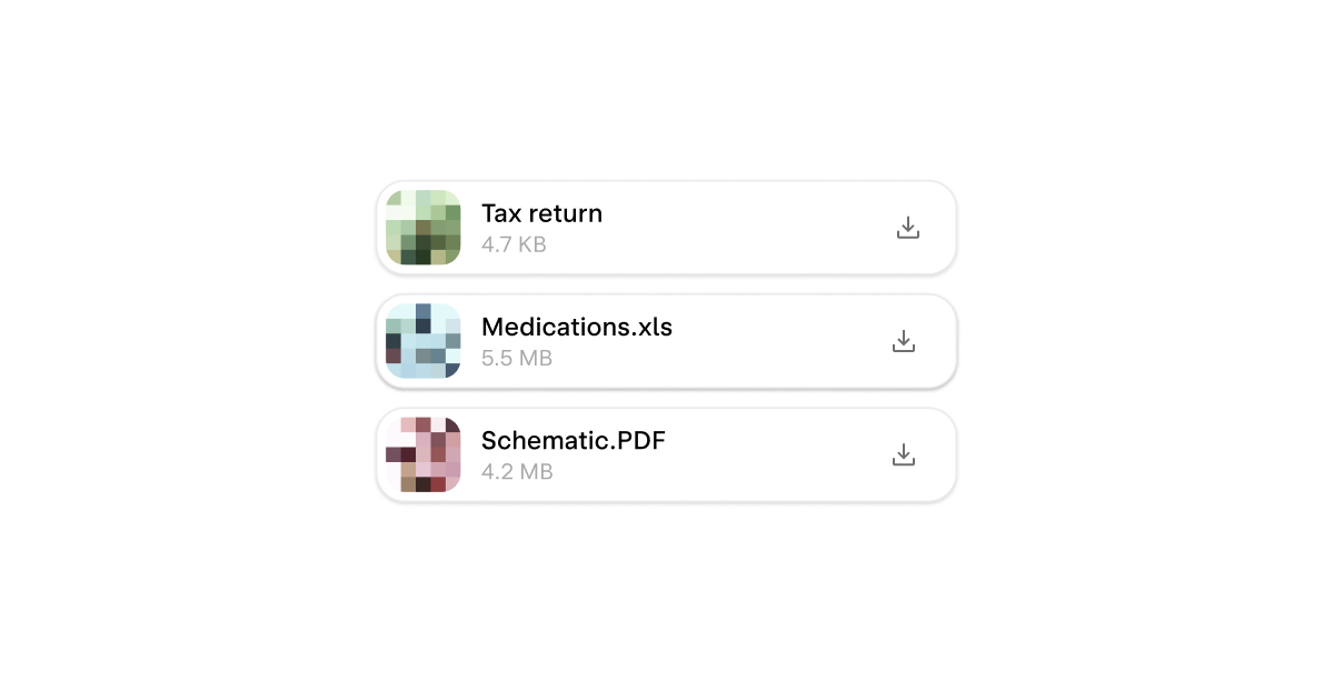 Encrypted attachment icons.