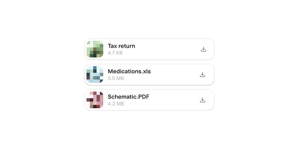 Encrypted attachment icons.