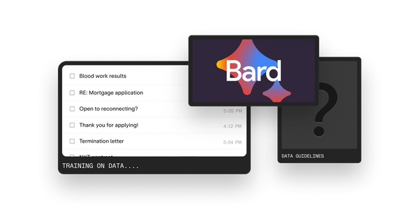 Email inbox and Bard model.