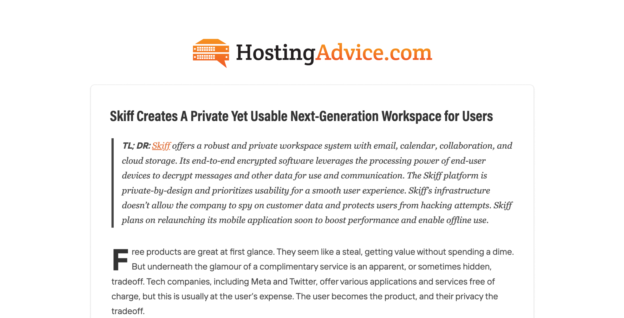 HostingAdvice cover image.