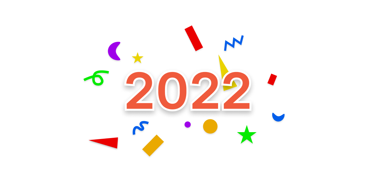2022 with confetti.