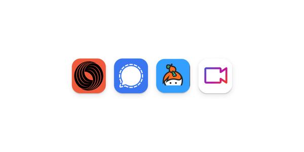 Four email, security, and collaboration tool icons aligned horizontally.