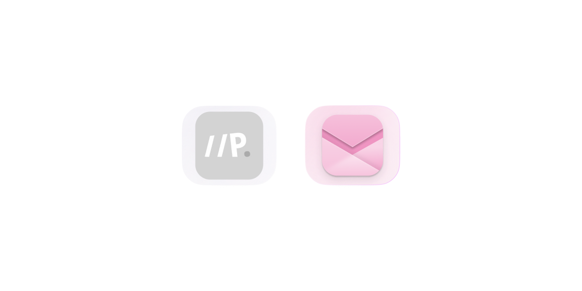 Posteo email logo and Skiff email logo in pink.
