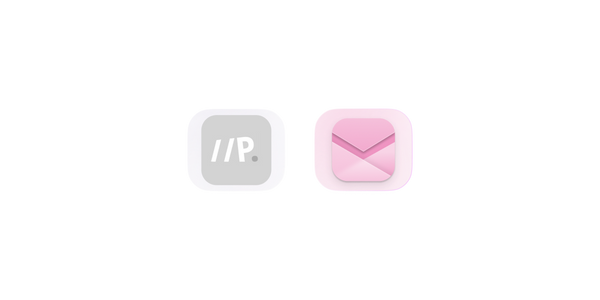 Posteo email logo and Skiff email logo in pink.