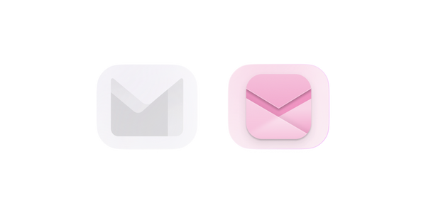 Pink email logo with other email provider logos in grey.