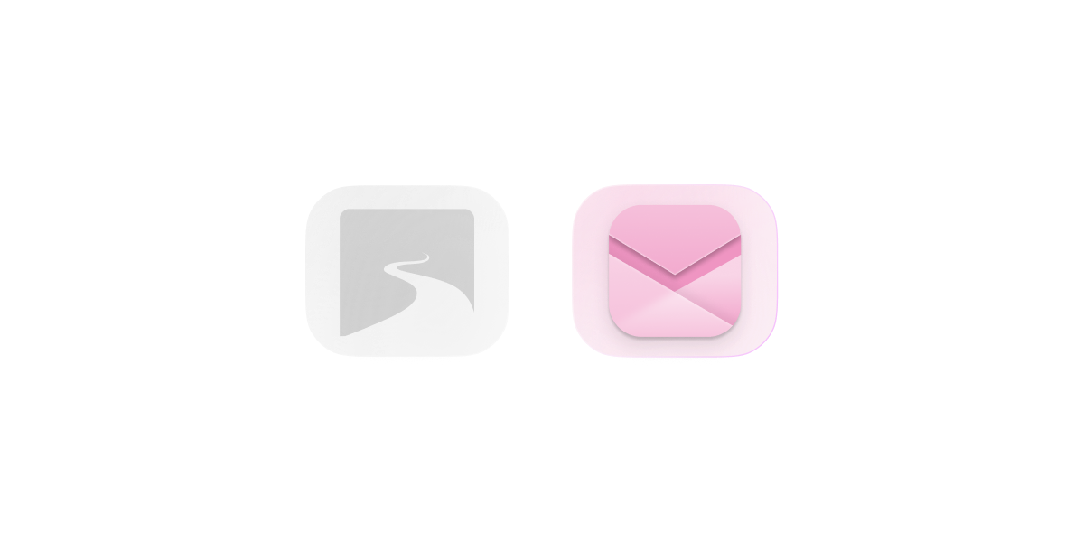 Pink email logo with other email provider logos in grey.
