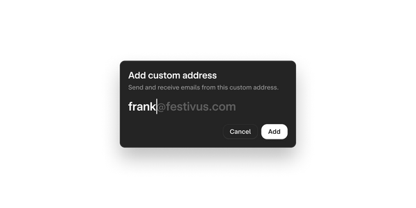 Add custom email address text input.