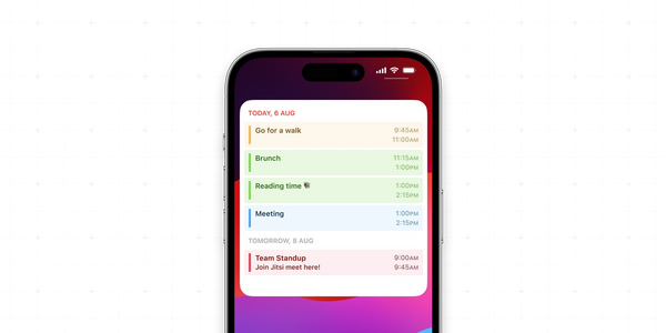 Skiff Calendar home screen widget.