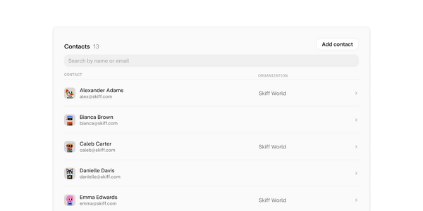 Skiff Contacts manager.