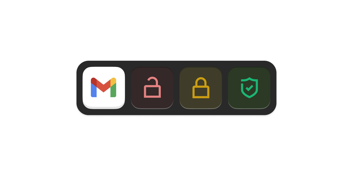 Gmail security badges.