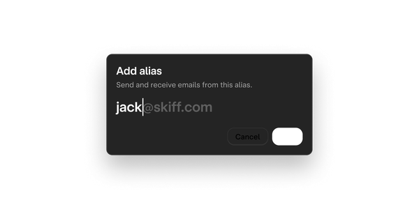 Input text to add alias with short alias added.