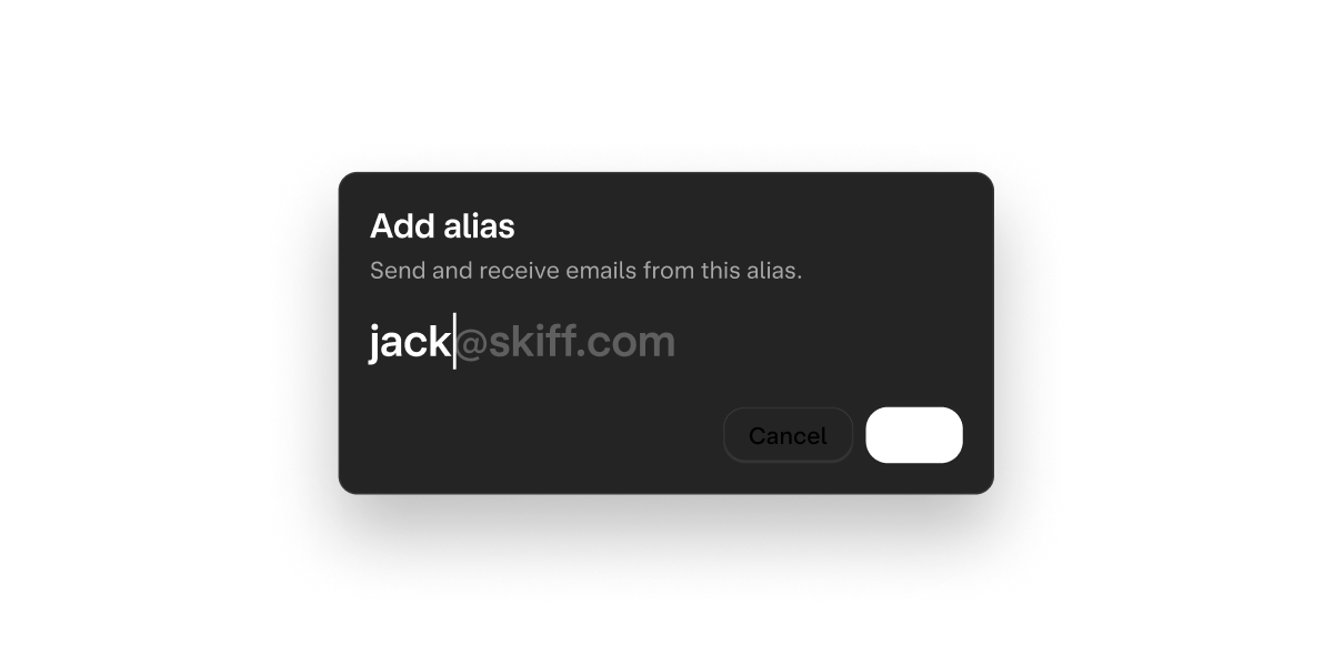 Input text to add alias with short alias added.