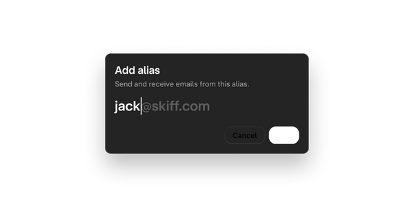 Input text to add alias with short alias added.