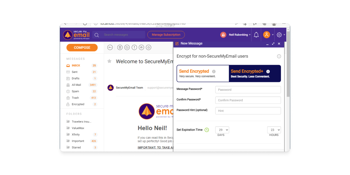 SecureMyEmail inbox.