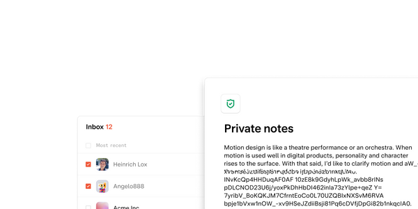 Private inbox and notes.