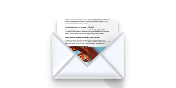 Text in envelope with picture split down the middle with right side blurred.