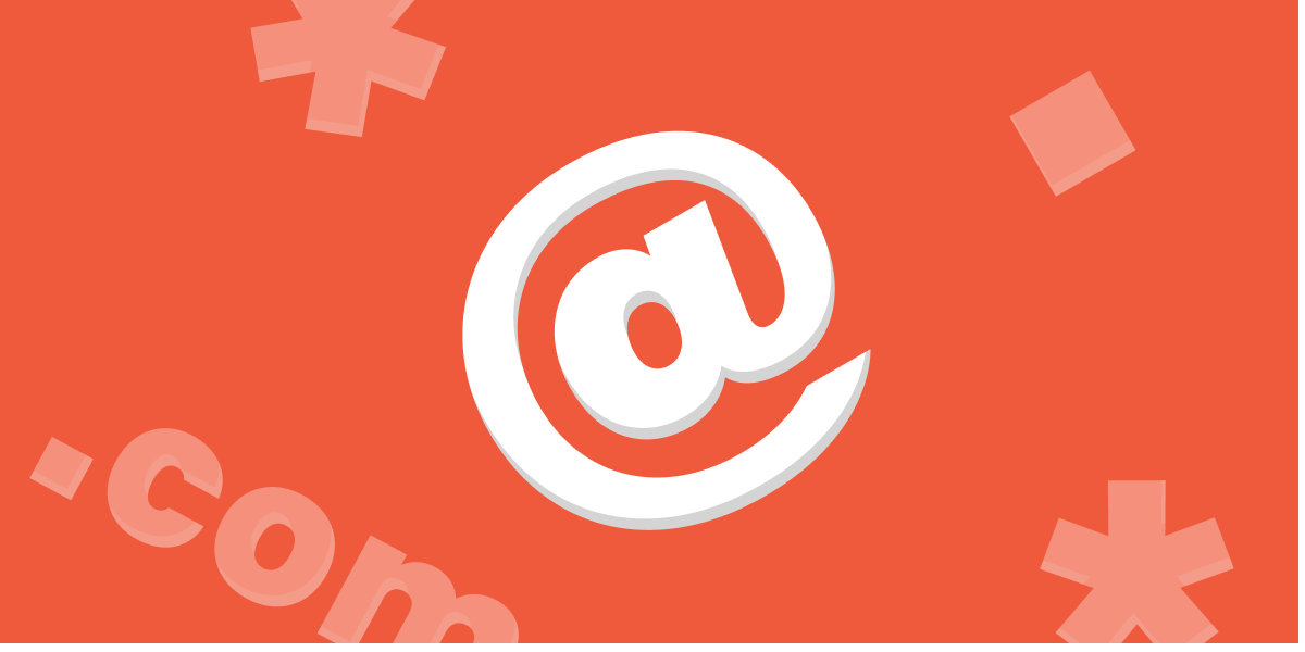 Domain name and DNS records on background.