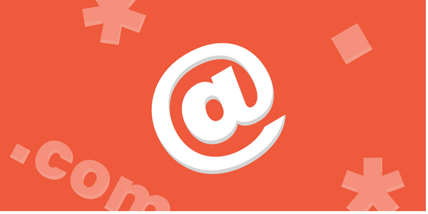 Domain name and DNS records on background.