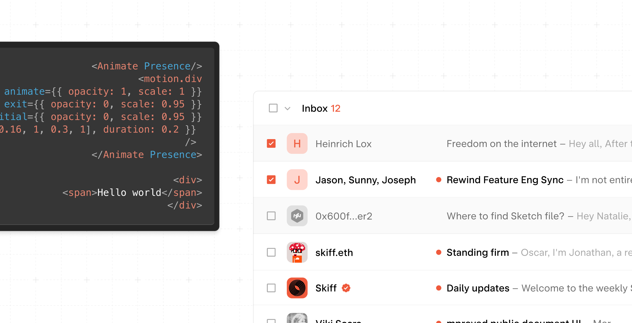 Open-source code and inbox graphic.