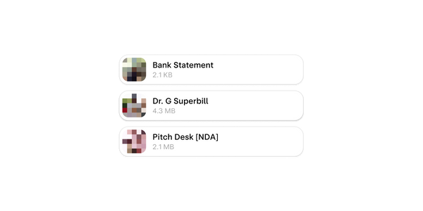 Email attachment with file size list.