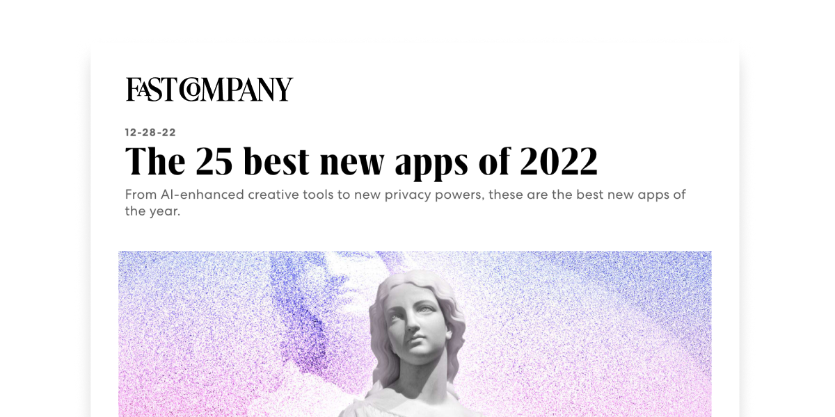 Fast Company top 25 apps of 2022 headline.