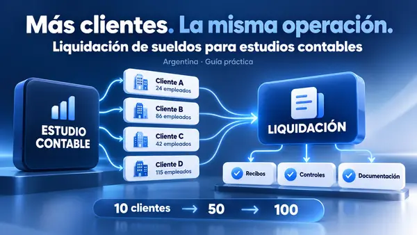 Estudio contable que liquida sueldos de varios clientes con un mismo proceso de liquidación, recibos y controles