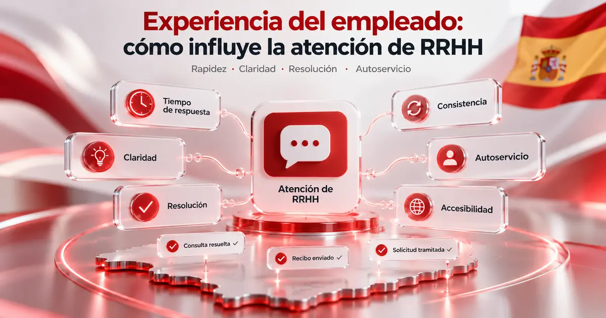 Recorrido de un empleado representado como línea roja que conecta cards de consultas resueltas