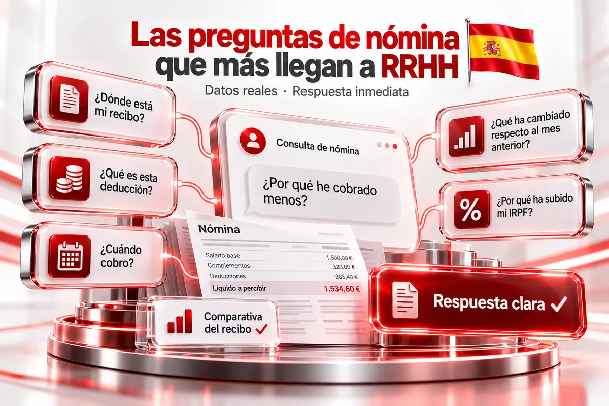 Comparativa visual entre dos recibos de salarios consecutivos con las diferencias señaladas: horas extra, retención de IRPF y paga extra