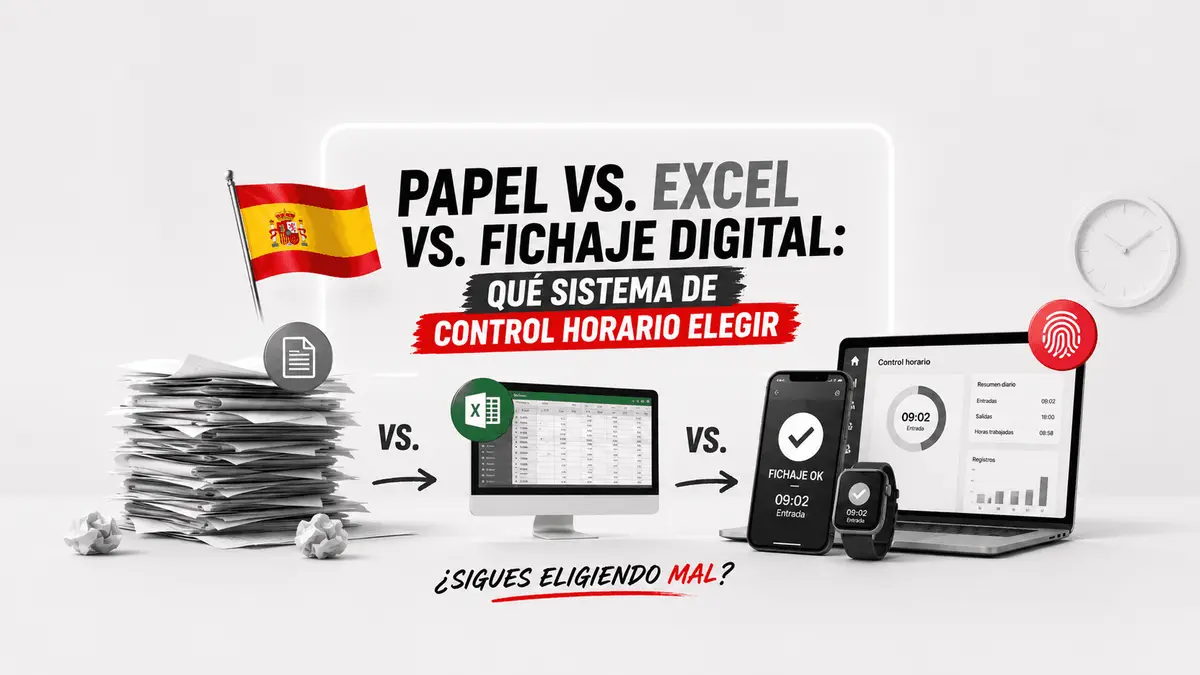 Papel vs. Excel vs. fichaje digital: ¿Cuál elegir?