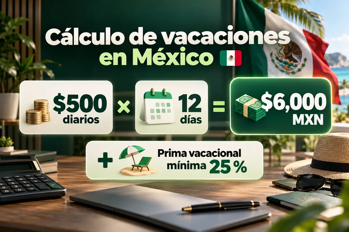 Ilustración sobre paso a paso para calcular los días de vacaciones
