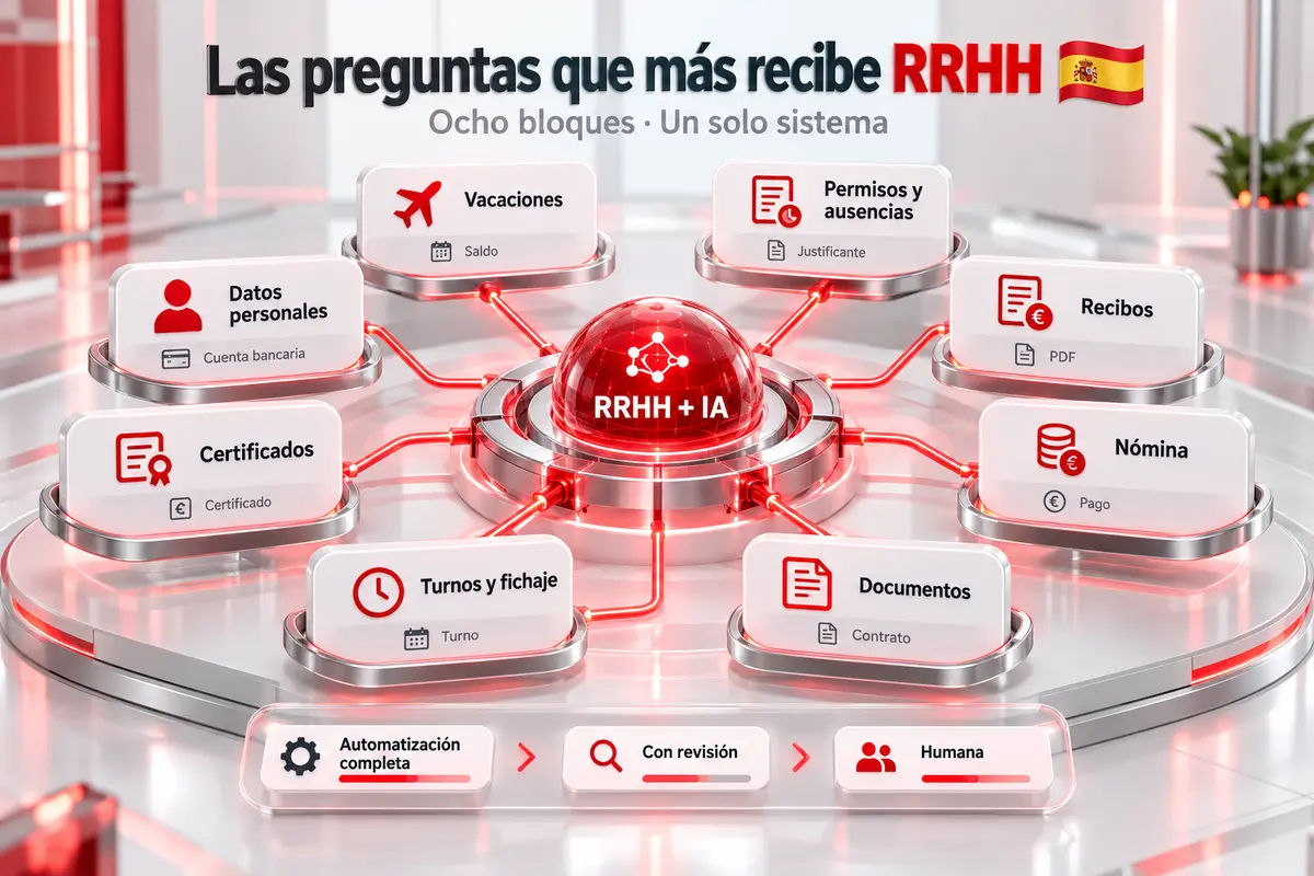 Semáforo de tres niveles que separa consultas automatizables, parcialmente automatizables y humanas