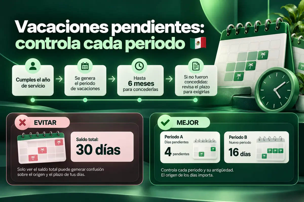 Ilustración sobre lo que dice la ley: descanso y plazo de seis meses