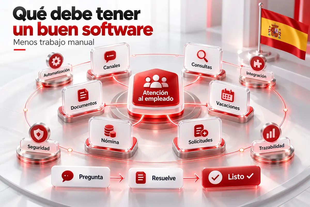 Comparación del trabajo manual que queda en RRHH con un portal tradicional frente a un sistema con agentes IA para la misma consulta