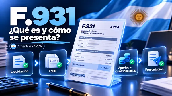 Formulario F.931 de ARCA con el recorrido de la liquidación de sueldos a aportes, contribuciones y presentación