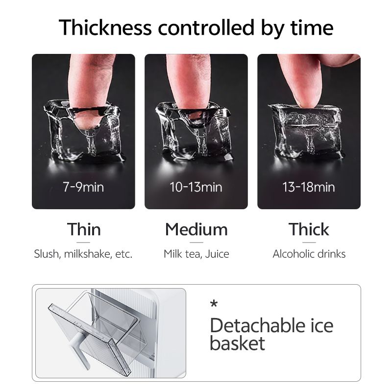 DeTong TM-ICE01 Square Ice Maker | 12 Cubes in 10 Mins, 35lbs/Day view 6