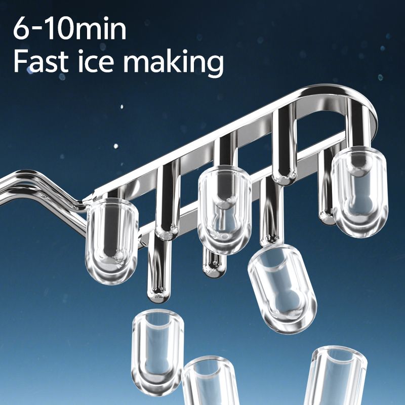 DeTong TM-ICE02 Quiet Ice Maker | 9 Bullet Cubes in 6 Mins view 5