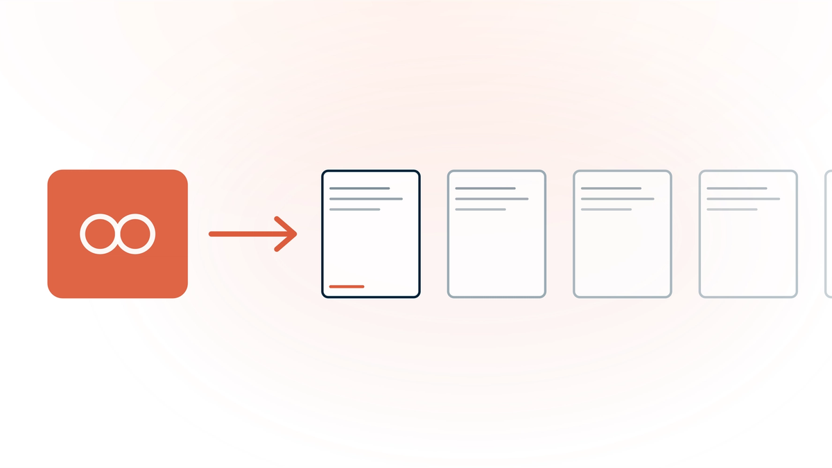 Twofold pricing: a single flat-fee tile marked unlimited, feeding an unbroken stream of clinical notes that runs past the edge of the frame — one monthly price, no per-note metering.