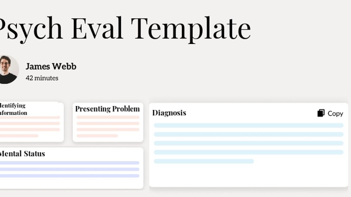 Use Psych Eval Template template image