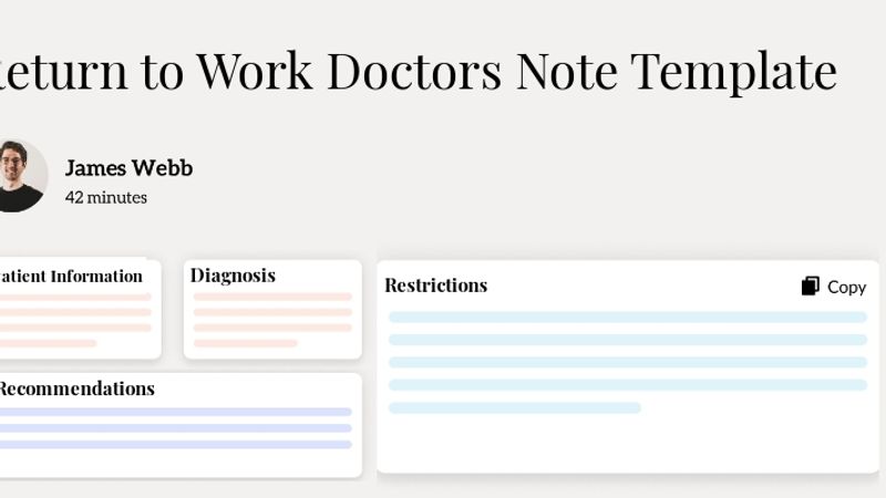 Return to Work Doctors Note Template Template Hero Image