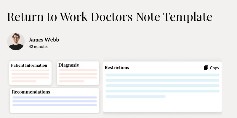 Return to Work Doctors Note Template Template Hero Image