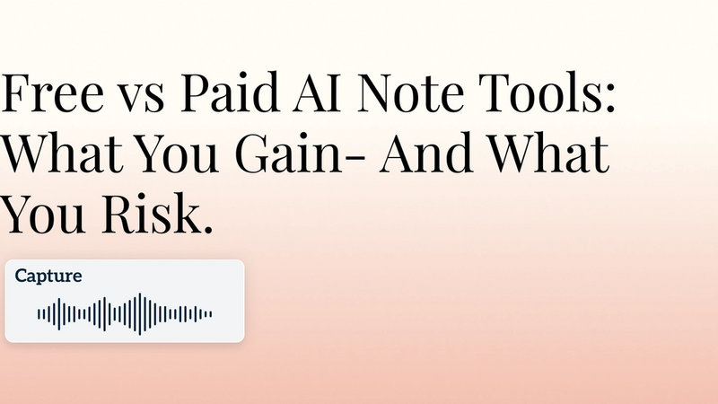 Free vs Paid AI Note Tools: What You Gain- And What You Risk. Hero Image