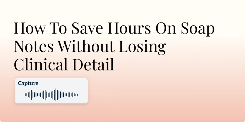 How To Save Hours On Soap Notes Without Losing Clinical Detail Hero Image