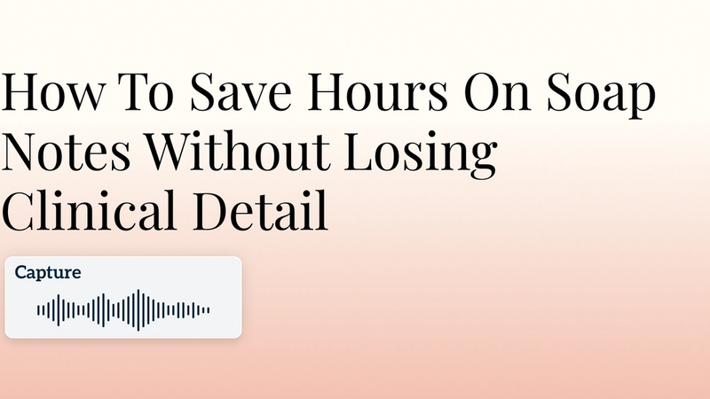 How To Save Hours On Soap Notes Without Losing Clinical Detail Hero Image