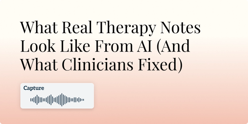 What Real Therapy Notes Look Like From AI (And What Clinicians Fixed) Hero Image
