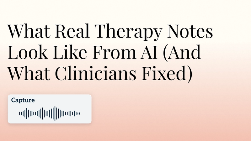 What Real Therapy Notes Look Like From AI (And What Clinicians Fixed) Hero Image