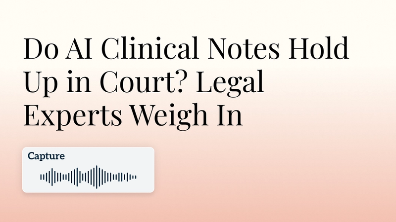 Do AI Clinical Notes Hold Up in Court? Legal Experts Weigh In Hero Image