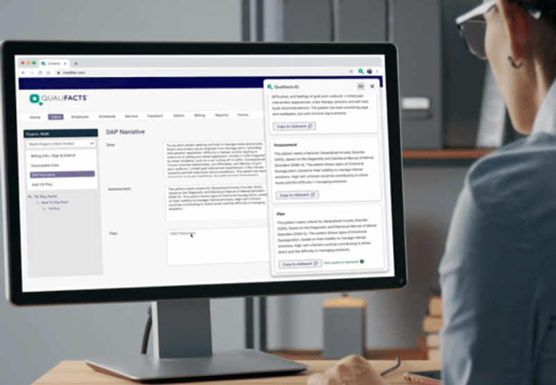 Qualifacts iQ dashboard