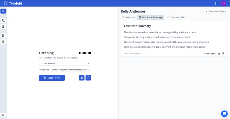 Twofold AI Scribe for Skilled Nursing Facilities