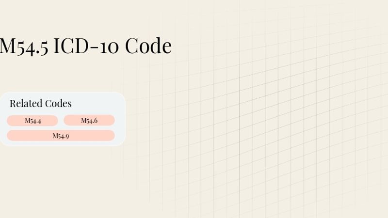 M54.5 ICD-10 Code: Low Back Pain