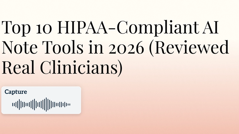 Top 10 HIPAA-Compliant AI Note Tools in 2026 (Reviewed by Real Clinicians) Hero Image